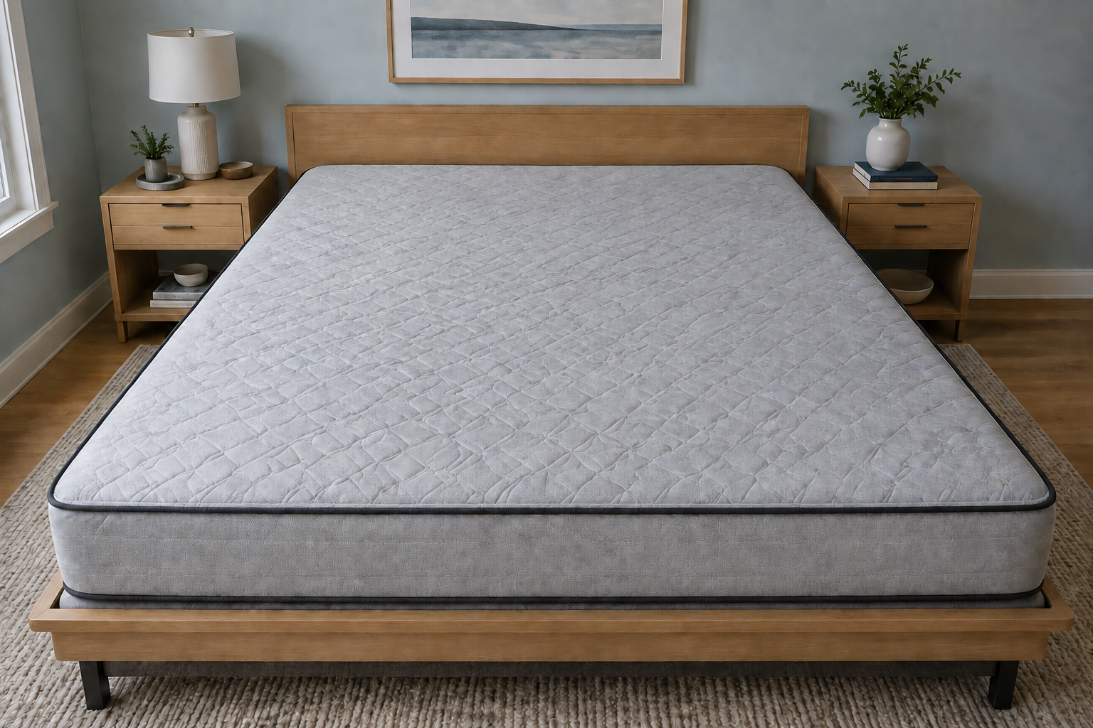 Clean king size mattress after deep cleaning